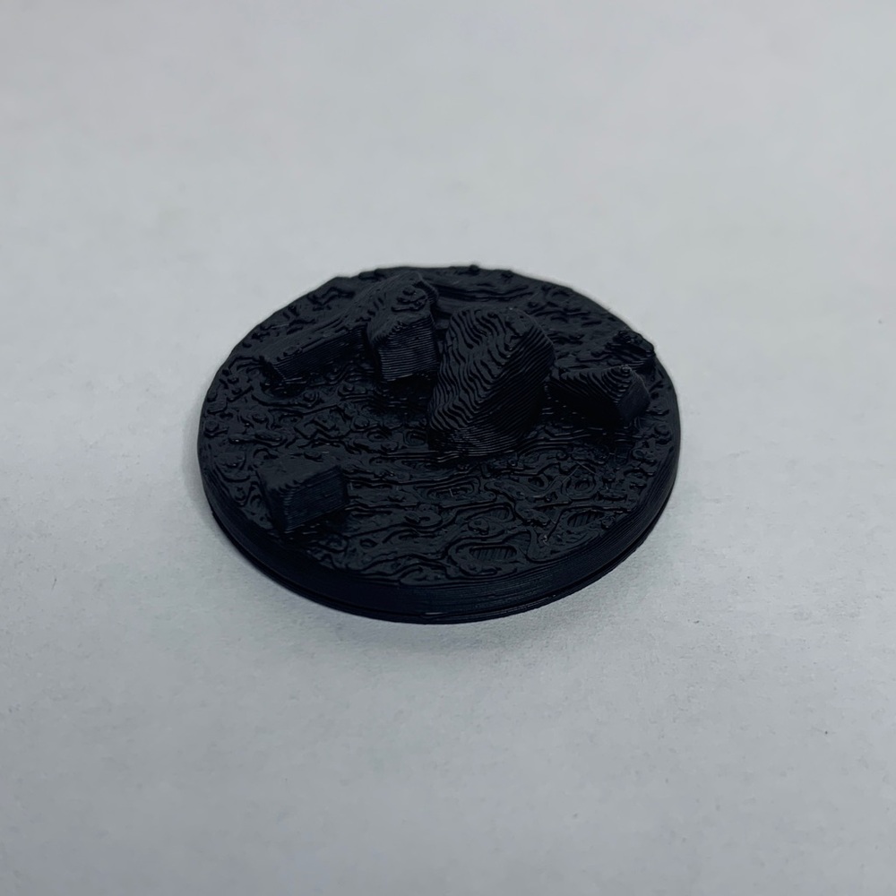 25x Rocks in Water 32mm Round Gaming Terrain Bases